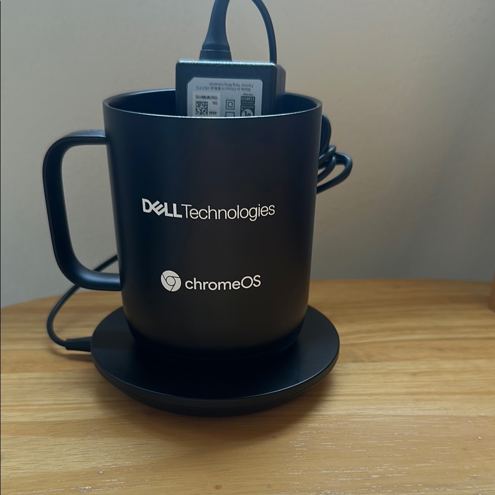 Black Heated Coaster with Minimalist Design